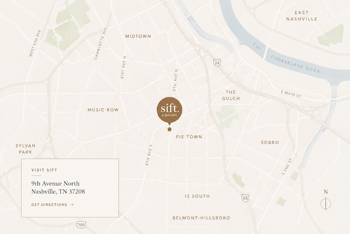 Map showing the location of Sift in Nashville